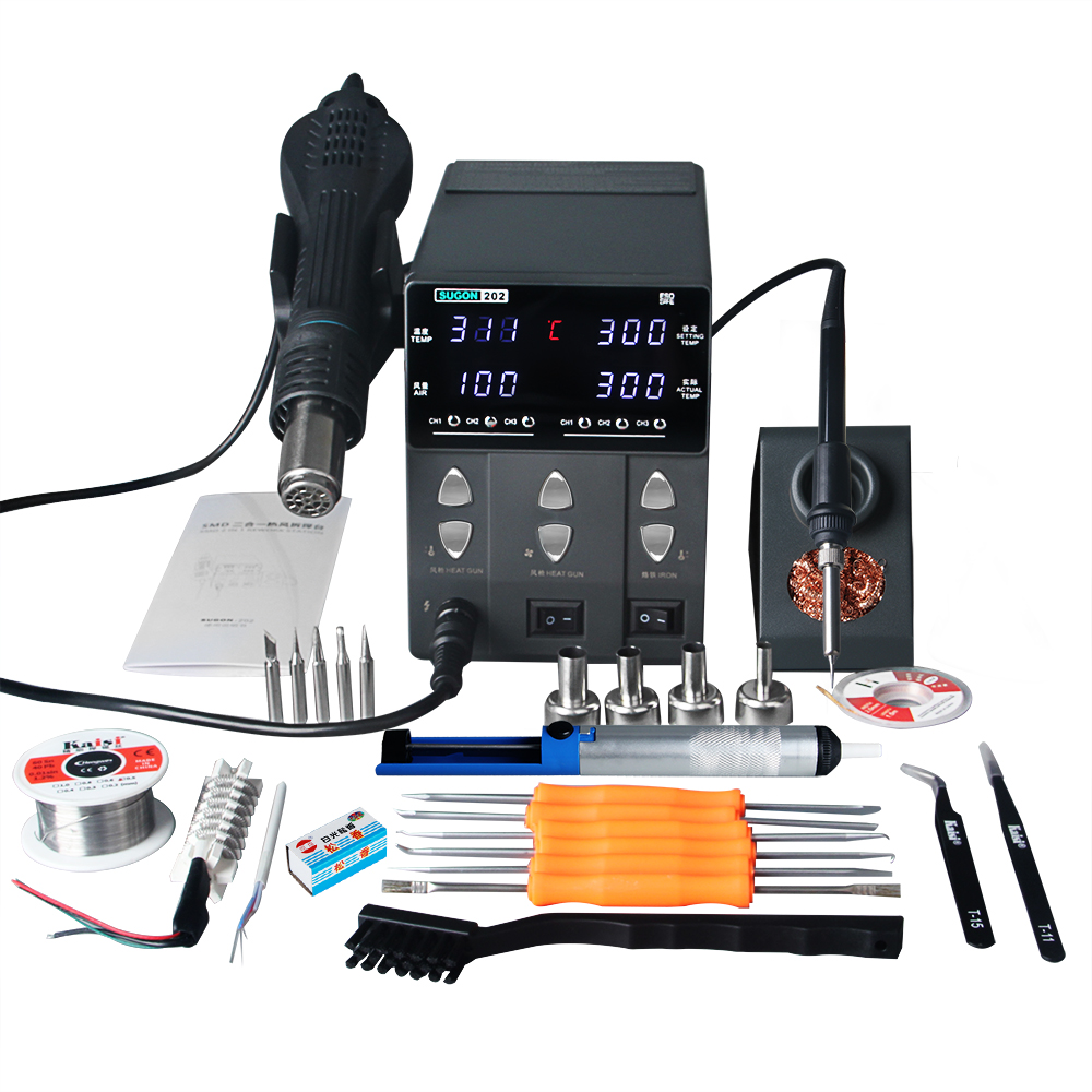 SUGON-202 760W 2 IN 1 Solderin - огляд і ціна Smd Rework Station Hot Air Soldering 2 In 1
