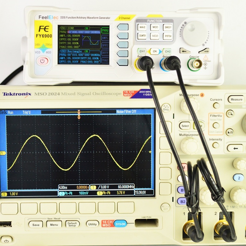 Feelelec FY6900 0-60MHz Digita - огляд і ціна Dual Channel Arbitrary Waveform Function Generator 60Mhz