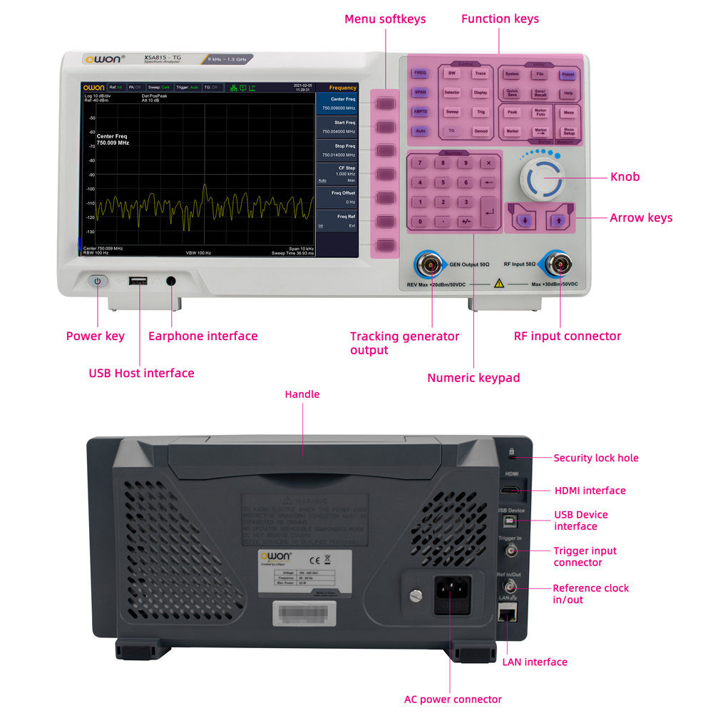 OWON XSA815TG Digital Spectrum - огляд і ціна Spectrum Analyzer Tracking Generator 1.5Ghz
