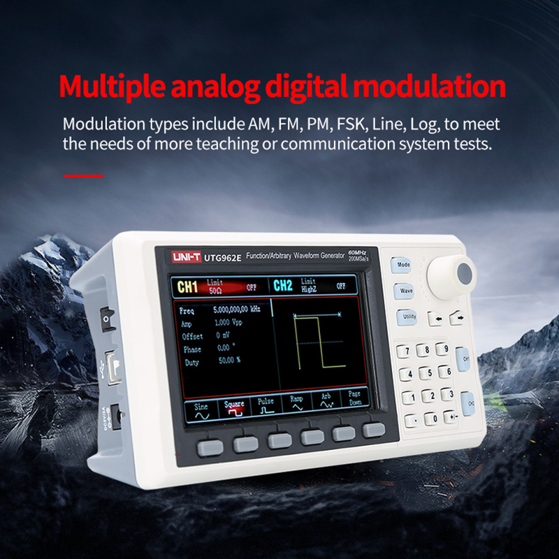 UNI-T UTG932E UTG962E Function - огляд і ціна Dual Channel Arbitrary Waveform Function Generator 60Mhz