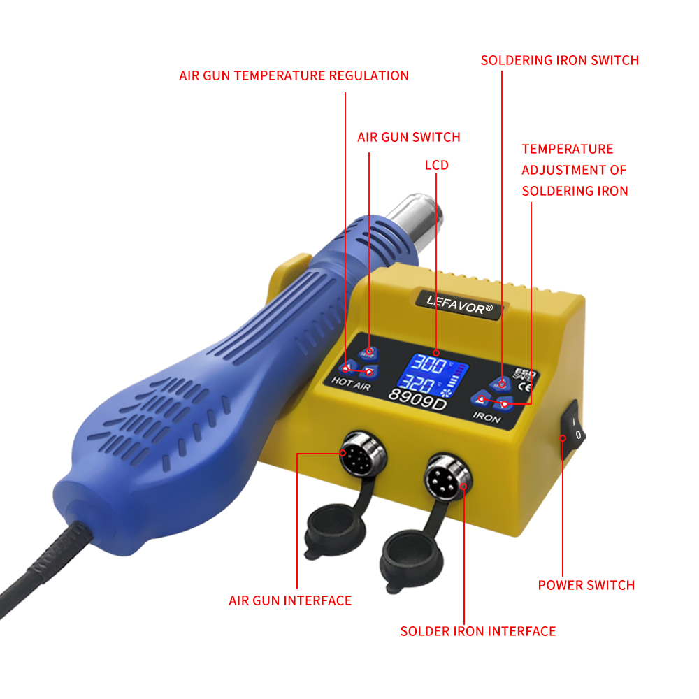 2 In 1 Digital Soldering Stati - огляд і ціна Smd Rework Station Hot Air Soldering 2 In 1
